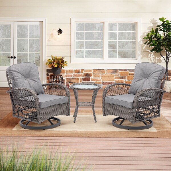 3pcs Outdoor Furniture Modern Wicker set - Overstock - 37248247