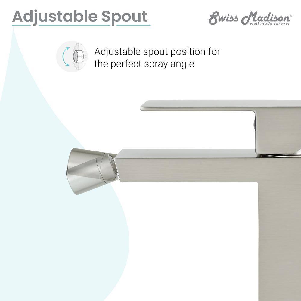 Swiss Madison Concorde Single-Handle Bidet Faucet in Brushed Nickel SM-DF80N