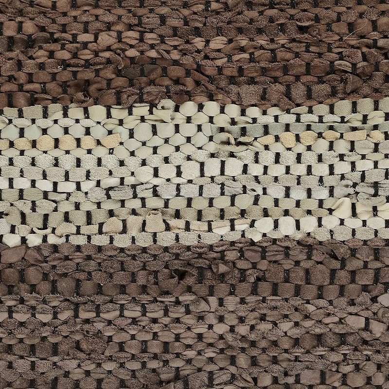 Superior Omair Handwoven Leather and Cotton Reversible Indoor Area Rug