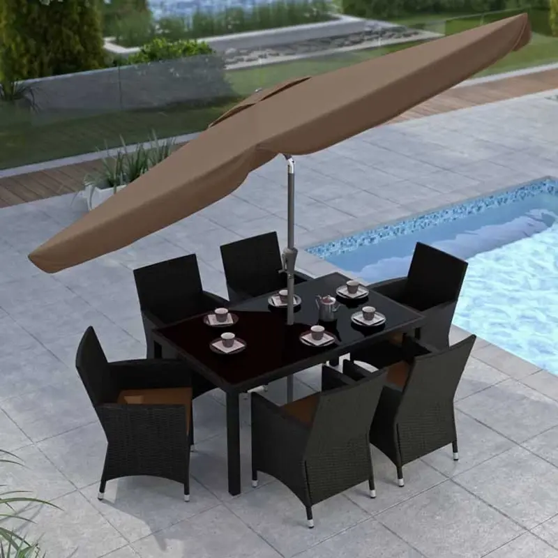 Sandy Brown Tilting Patio Umbrella