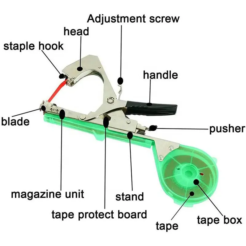 Garden Plant Tying Machine Branch Binding Twist Tapener Tape Tool for Plant Vine Grapes Raspberries Tomatoes and Vegetables