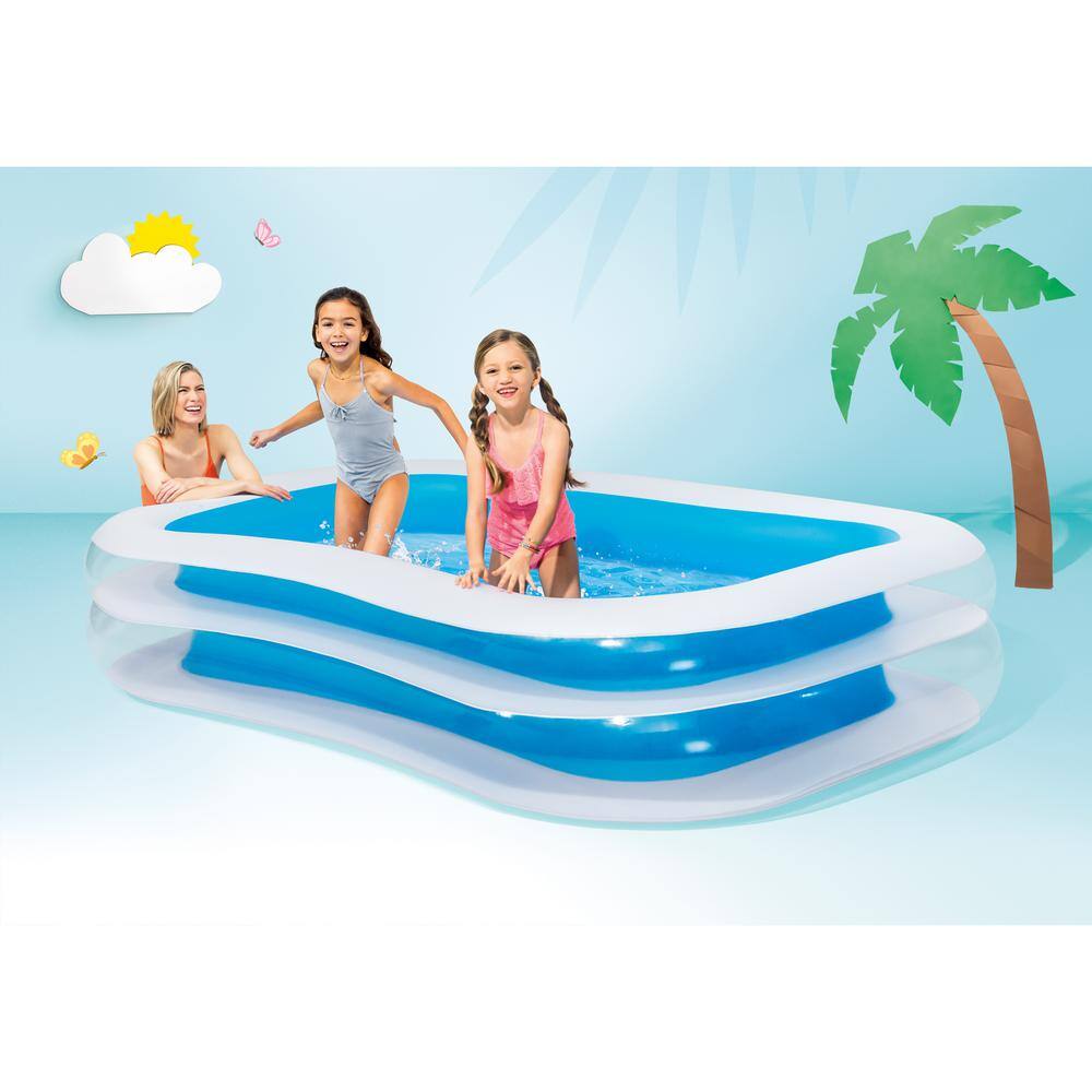 Intex 100 in. x 77 in. Inflatable Ocean Play Center and 8.5 in. x 5.75 in. Pool for 2-3 Kids 57454EP + 56483EP