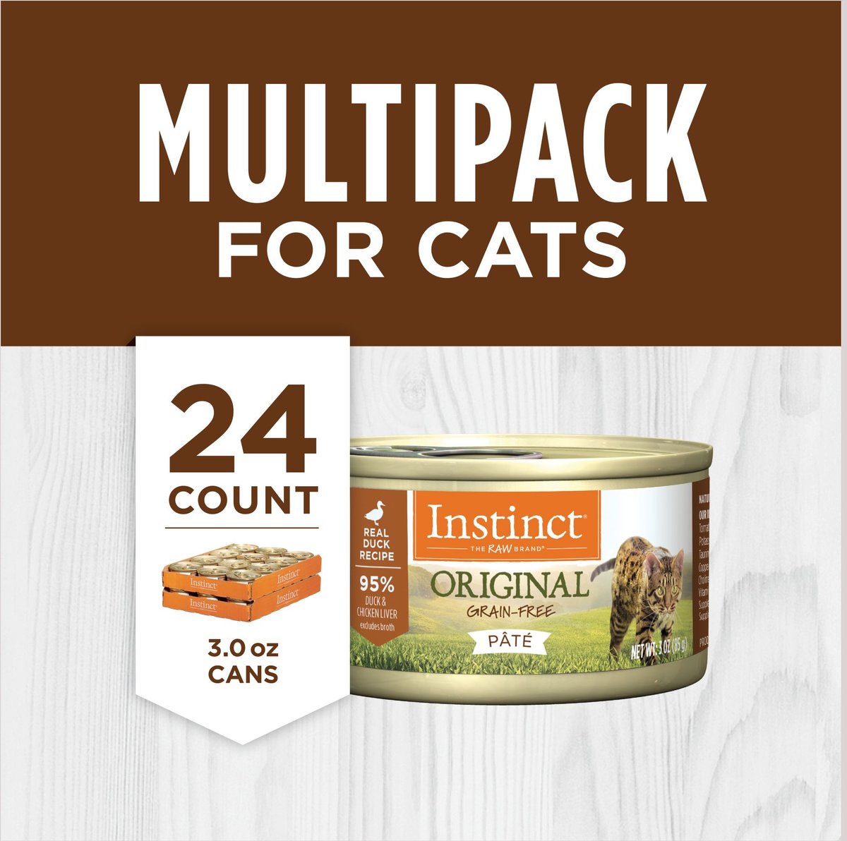 Instinct Original Grain-Free Pate Real Duck Recipe Wet Canned Cat Food