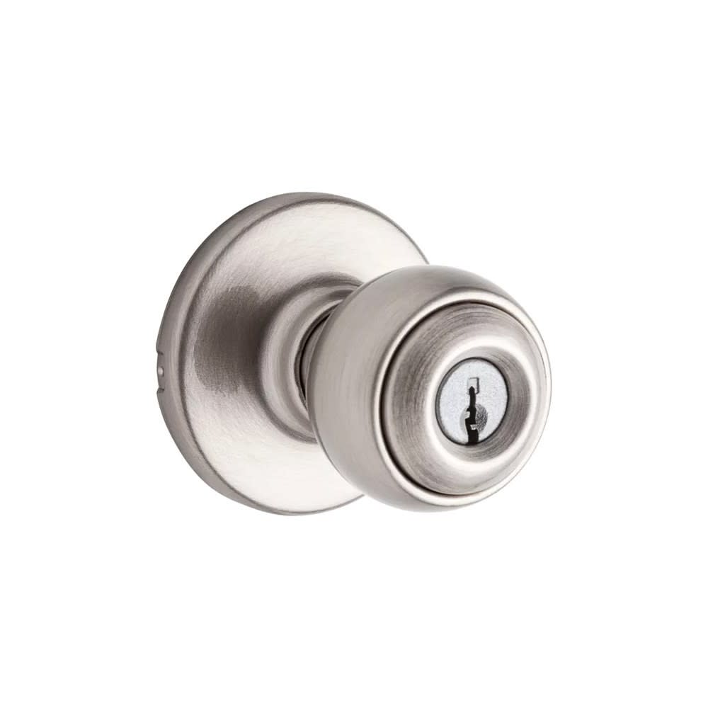 Satin Nickel Security Keyed Entry Exterior Polo Lockset Knob