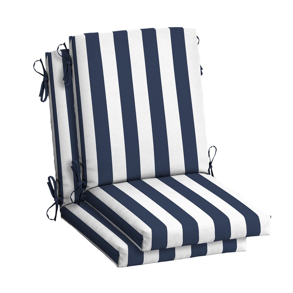 Arden Selections Outdoor Cabana Stripe 44 x 20 in. High Back Dining Chair Cushion