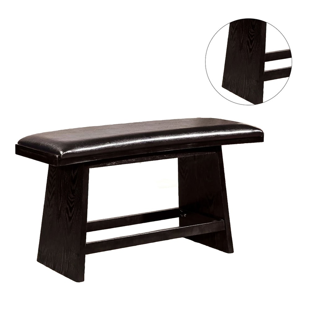 Wooden Counter Height Seating Bench in Black Finish