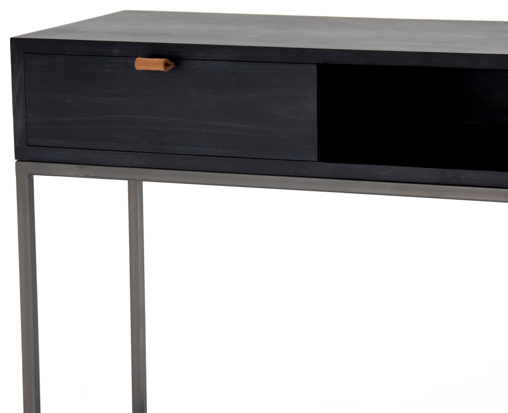 Trey Console Table  Black Wash Poplar   Transitional   Console Tables   by Four Hands  Houzz