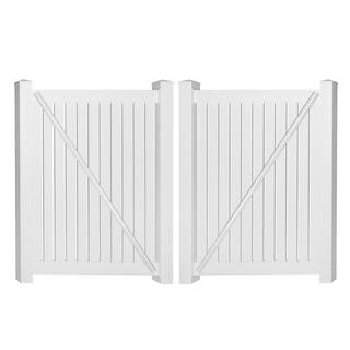 Weatherables Hanover 8 ft. W x 4 ft. H White Vinyl Pool Fence Double Gate DWPO-SP-4X48