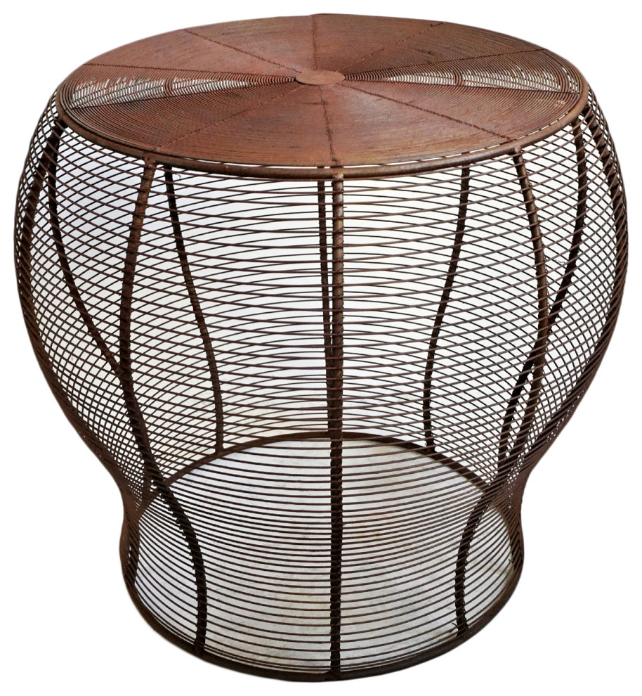 Consigned Wire Side Table   Industrial   Outdoor Side Tables   by Design Mix Furniture  Houzz