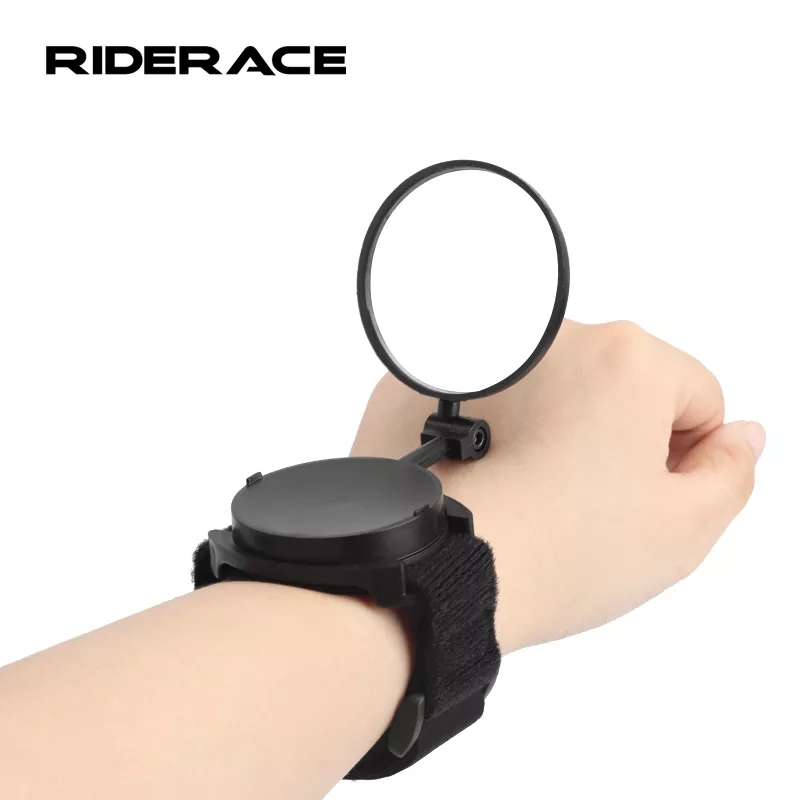 RIDERACE Rearview Mirror With Wristband 360 Degrees Rotating Adjustable MTB Bike Wrist Band Rear View Mirrors Cycling Equipment