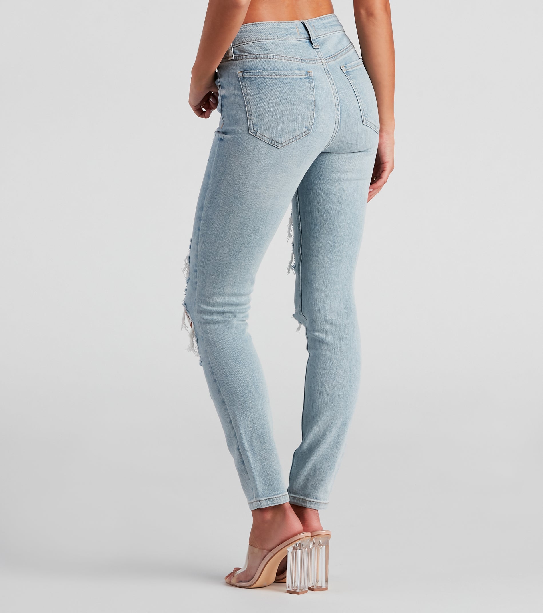 Jude Mid Rise Distressed Skinny Jeans