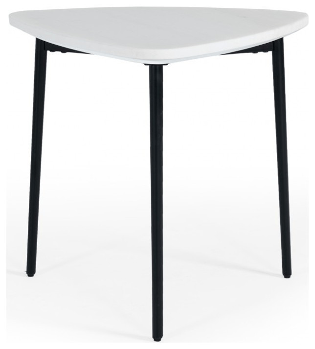 22 quotBlack And White Marble Triangle End Table   Midcentury   Side Tables And End Tables   by HomeRoots  Houzz