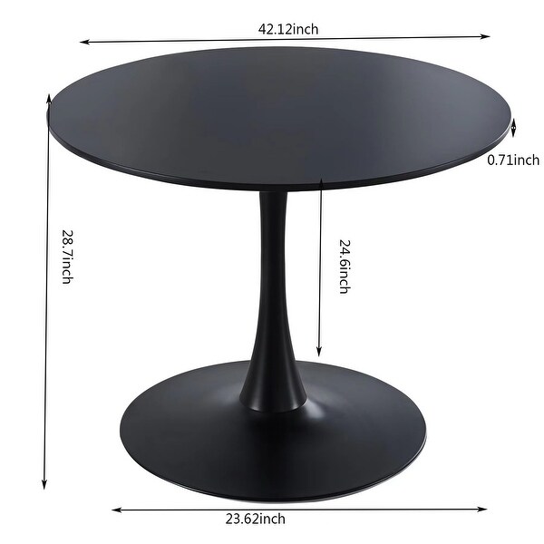 42 in. MDF Midcentury Dining Table with Metal Legs