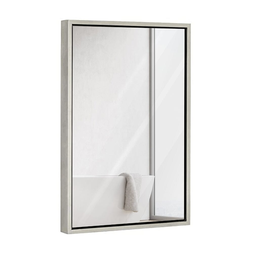 Clean Large Modern Antiqued Silver Frame Wall Mirror