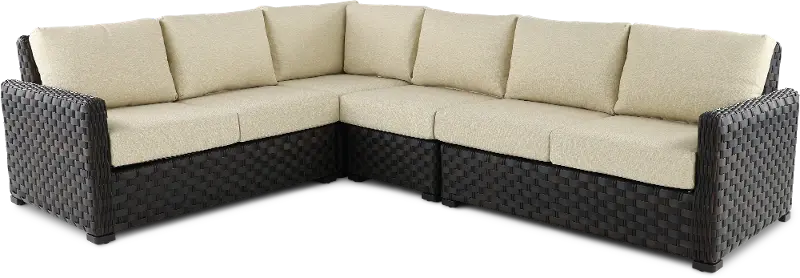 Sunset Woven Wicker 4 Piece Patio Sectional