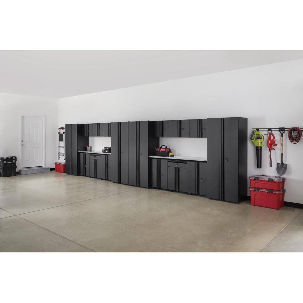 Husky 18-Piece Regular Duty Welded Steel Garage Storage System in Black (266 in. W x 75 in. H x 19 in. D) GS26418-SS