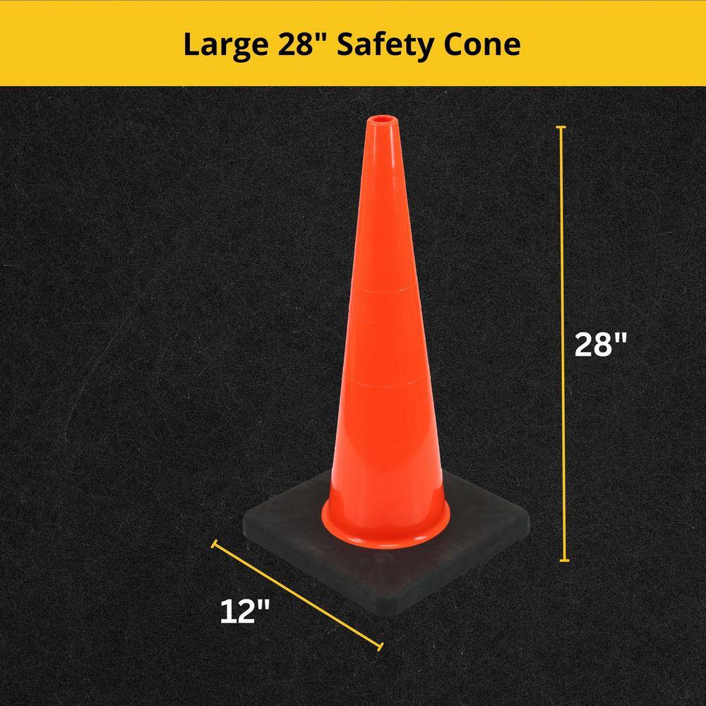 28 in. Orange PVC Injection Molded Cone HDIM28-VPD6