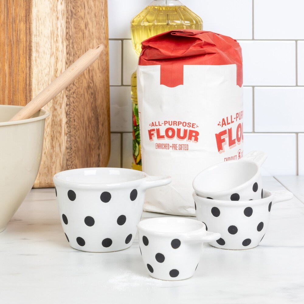 Ceramic Measuring Cups with Polka Dots   4.6\