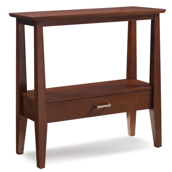 Leick Home 10434 Delton One Drawer Hall Console with Shelf， Sienna