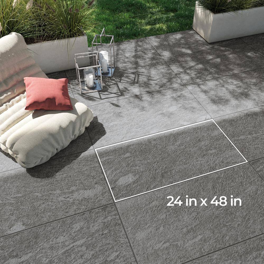 Corso Italia Alpe Gray 24 in. x 48 in. x 0.75 in. Porcelain Paver 610010004651