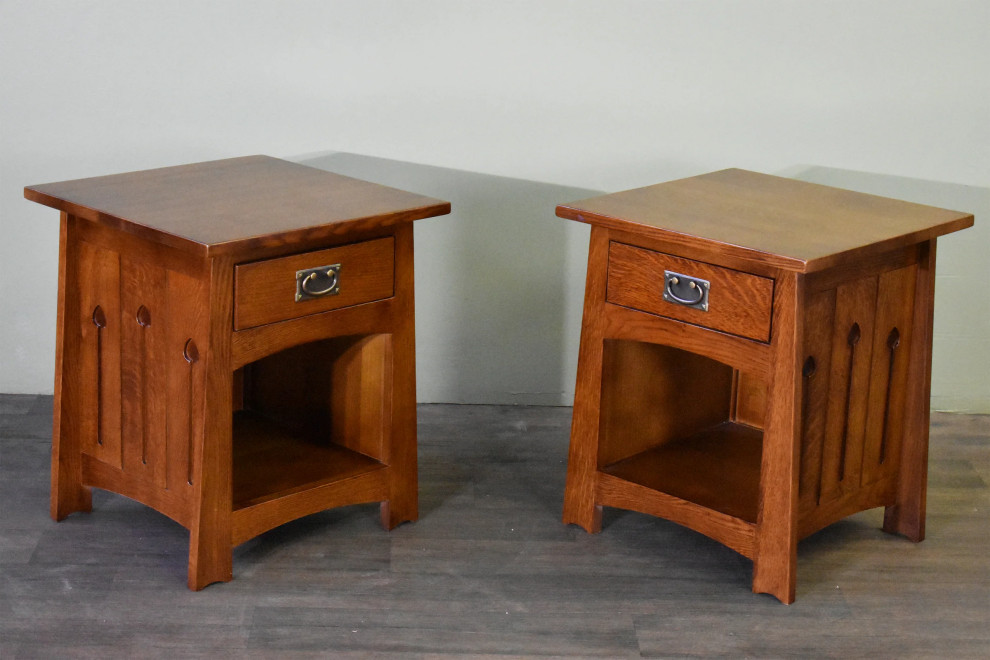 Mission Style Solid Quarter Sawn Oak Keyhole End Table   Craftsman   Side Tables And End Tables   by Crafters and Weavers  Houzz