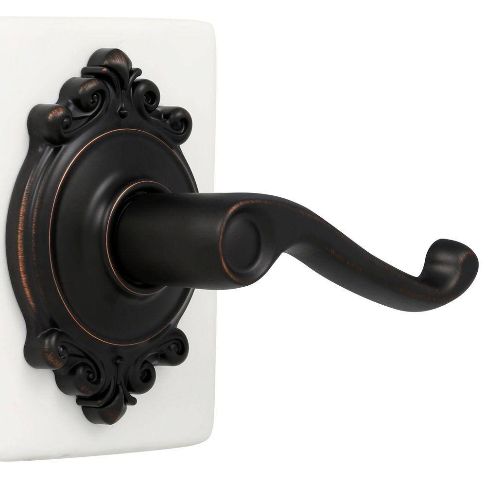 Schlage Flair Aged Bronze Passage HallCloset Door Handle with Brookshire Trim F10 FLA 716 BRK