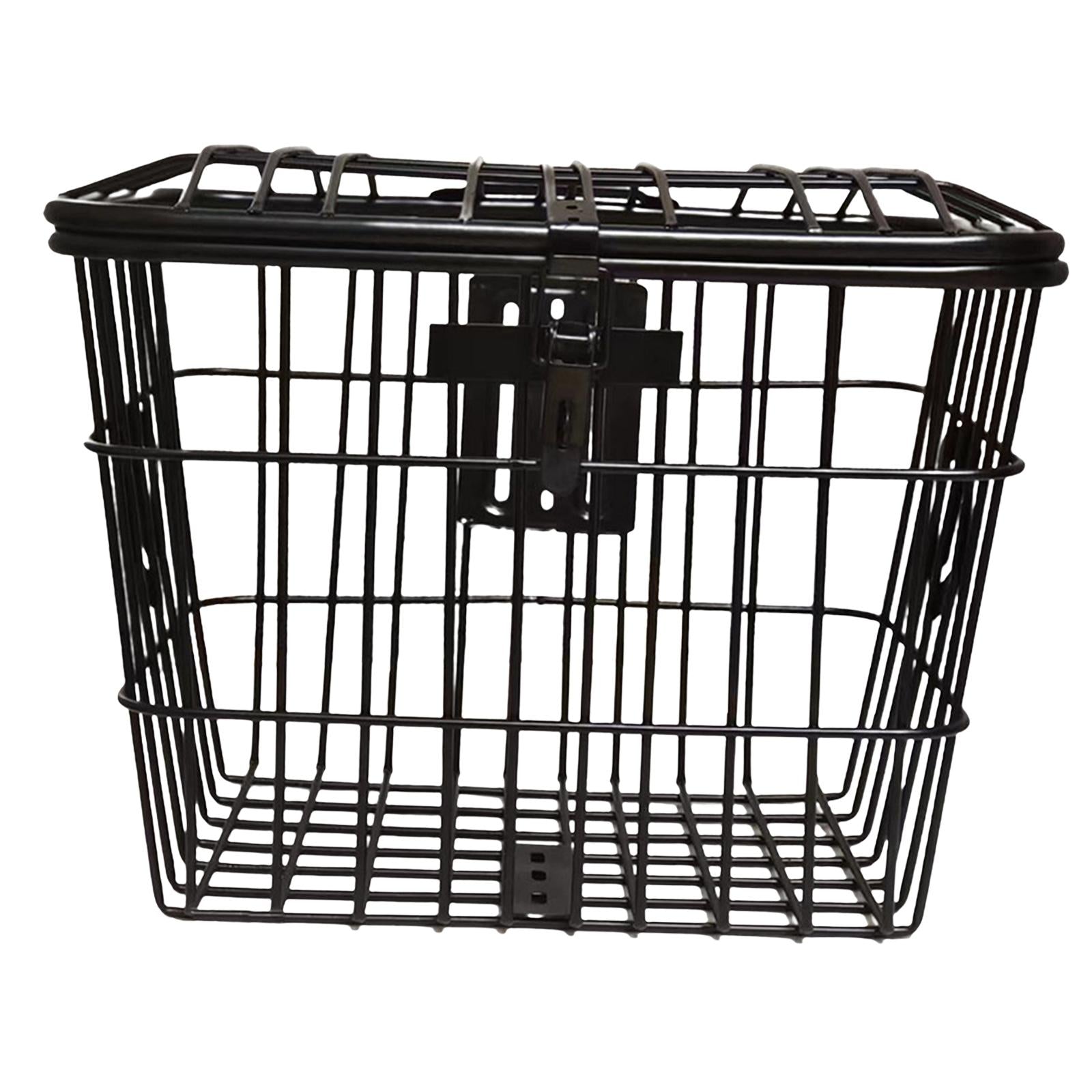 Metal Bike Basket Cycling Carrier Detachable with Mounting Screws Large Space Heavy Duty Front Rear for Mountain Bikes Tricycles Scooters