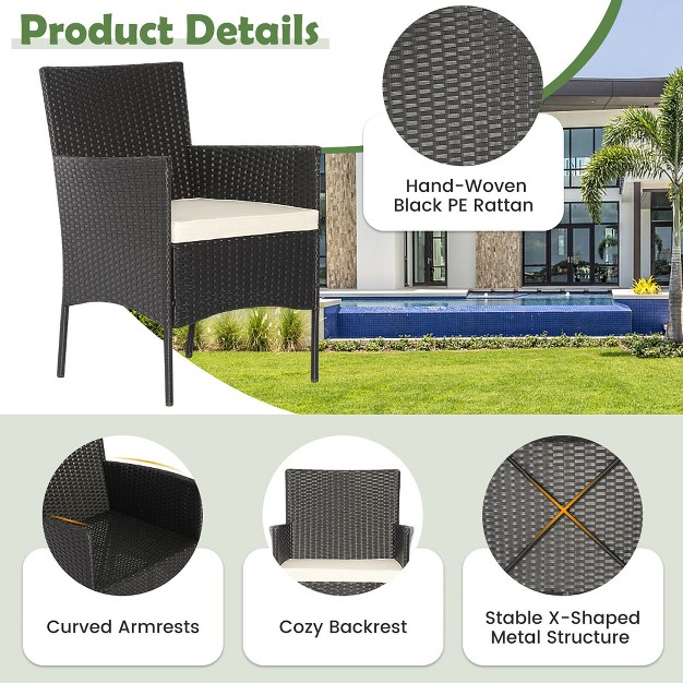 Tangkula 5pcs Outdoor Rattan Wicker Sofa Set Patio Conversation Set W 2 Ottomans