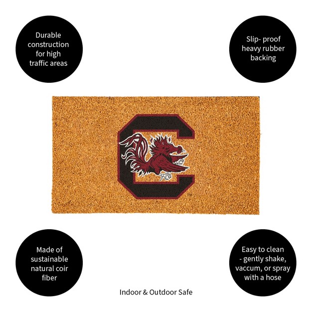 Evergreenncaasouth Carolina Gamecocks Logo Natural Coir 28 X 16 Inches Indoor Outdoor Doormat