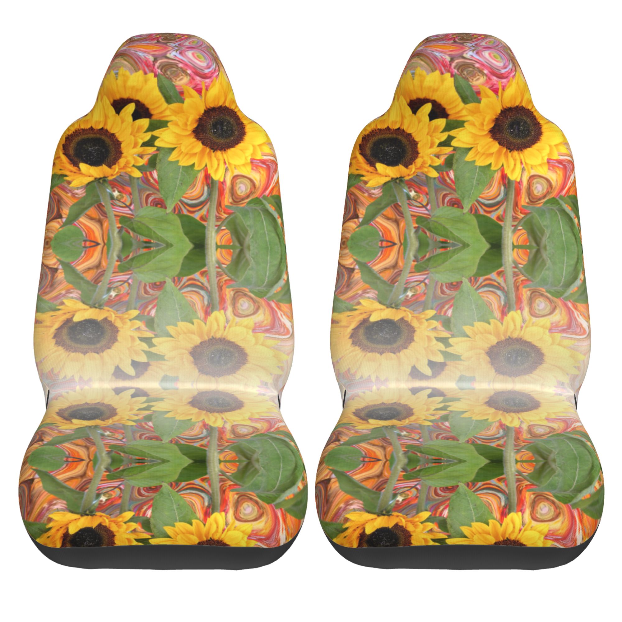 ZICANCN Car Seat Covers Front Seats Only，Sunflower Summer Automotive Seat Covers Protectors for Cars Trucks Suv 2 Pack