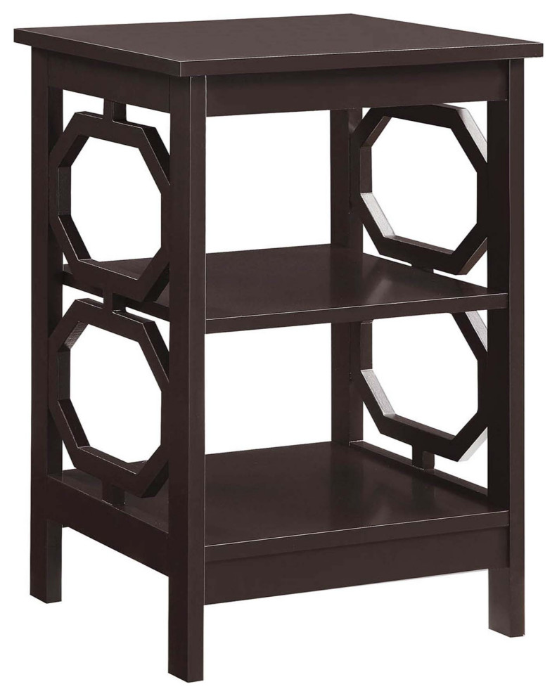 Omega End Table With Shelves   Transitional   Side Tables And End Tables   by Homesquare  Houzz