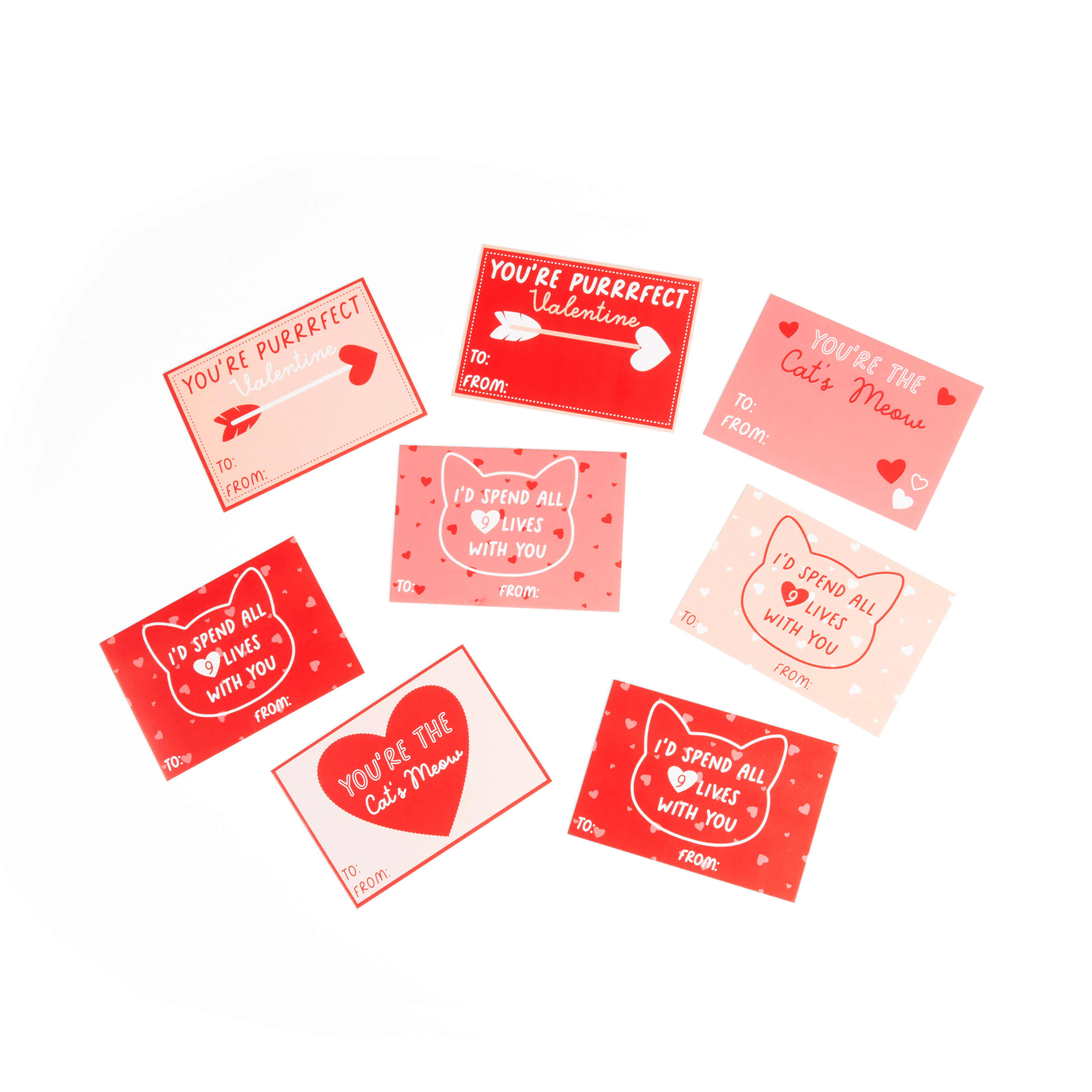 YOULY Cat Valentines Day Card Kit