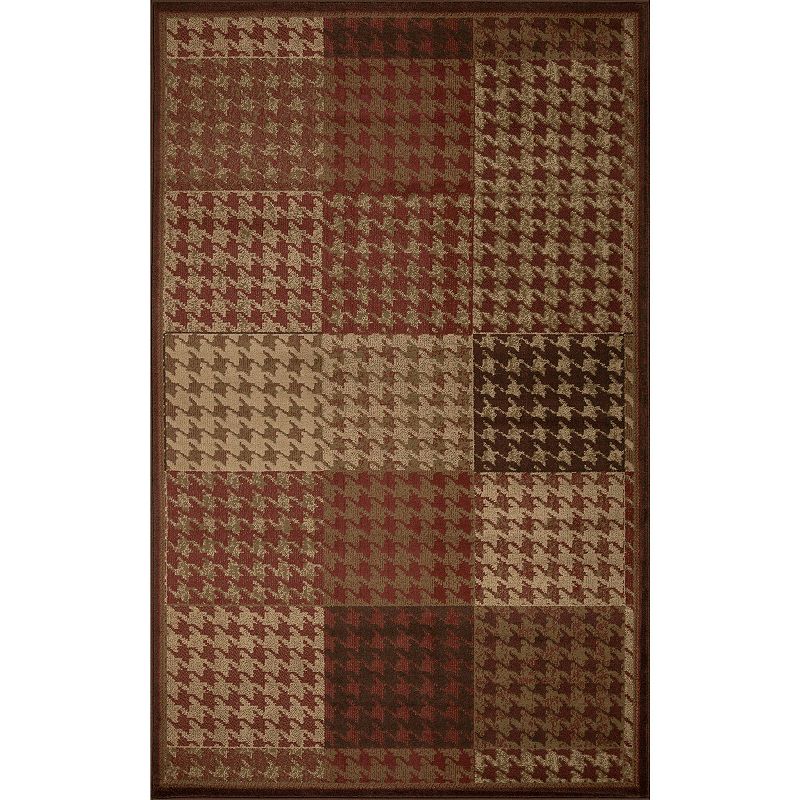 Superior Abstract Checkered Geometric Border Power-Loomed Indoor Area Rug or Runner