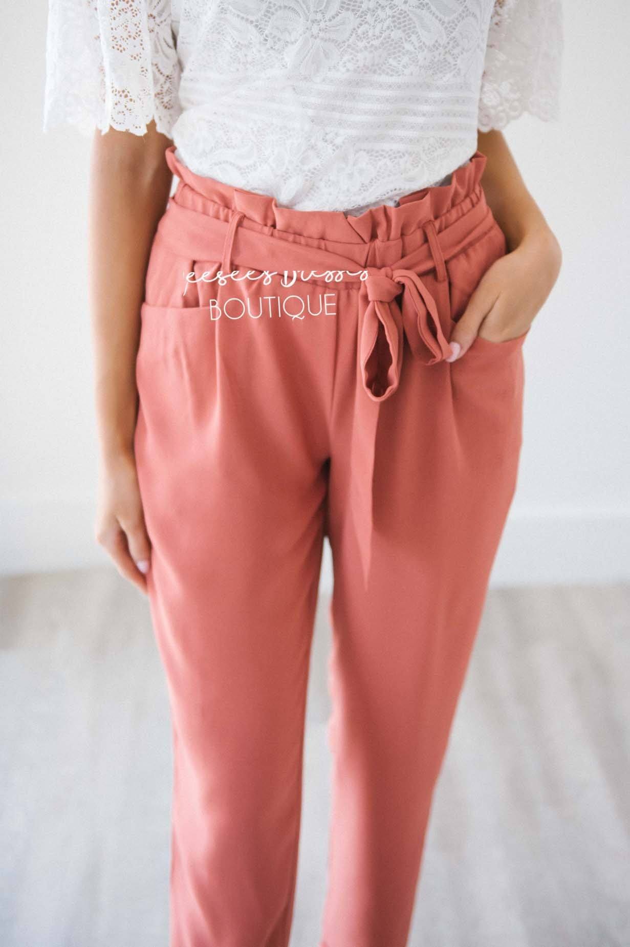 Paper Bag High Waisted Ruffle Pants