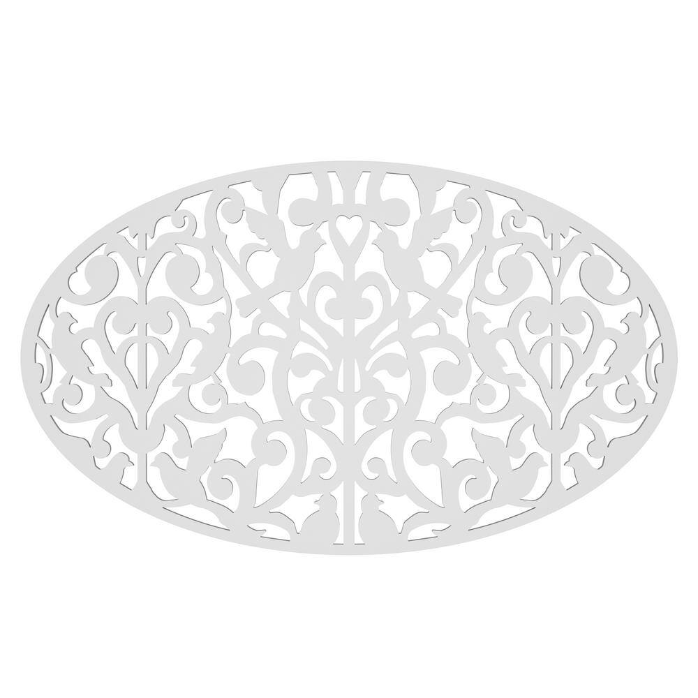 Acurio Latticeworks Ginger Dove 27 in. x 46 in. White Oval Decorative Screen Panel 2746OPVCW-GND