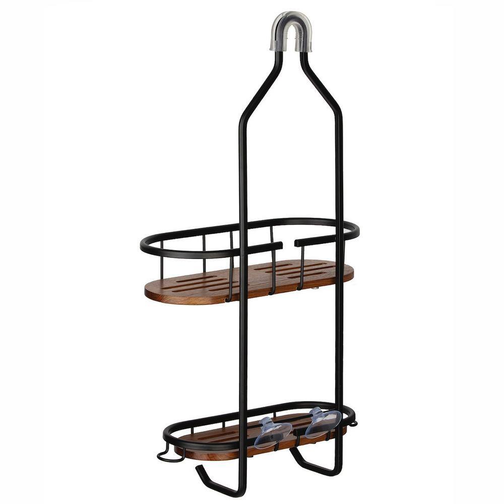 Utopia Alley 2-Teak Shelves Tia Rustproof Over the Shower Caddy SHC15