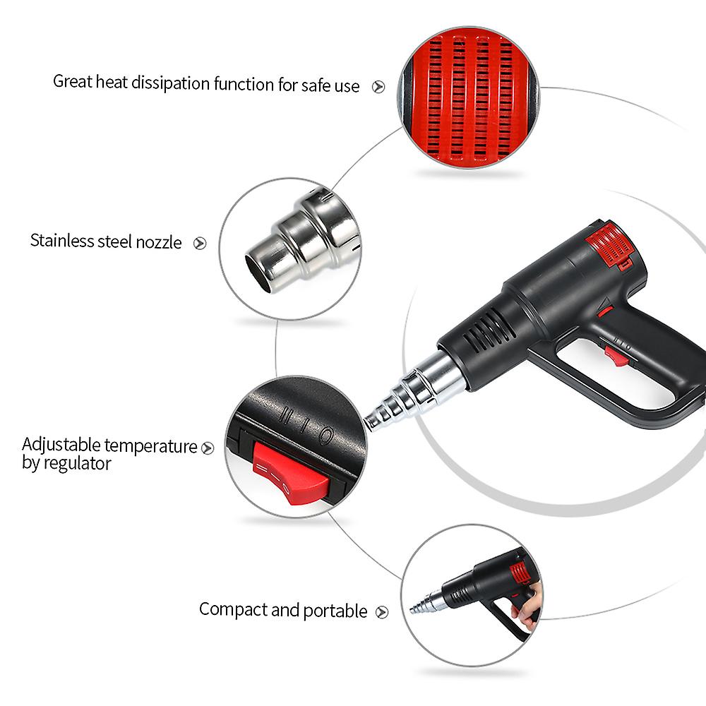 2000w Industrial Fast Heating Hot Air Gun High Quality Handheld Heat Blower Electric Adjustable Temperature Heat Gun Tool No.298099