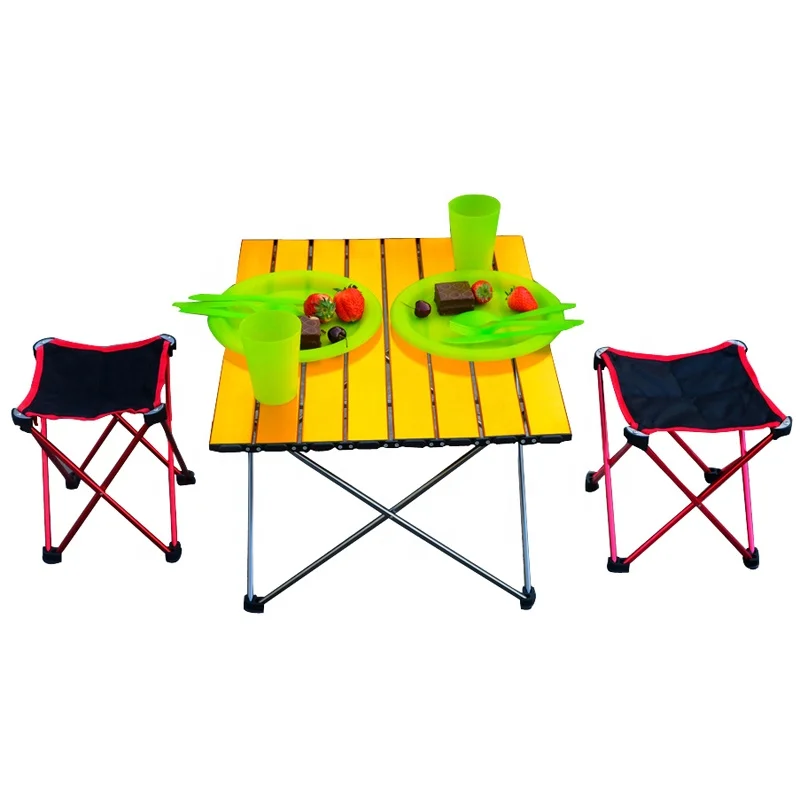 foldable  Camping Table Portable Aluminum Rectangular Folding Camping Outdoor Suitcase Picnic Tables