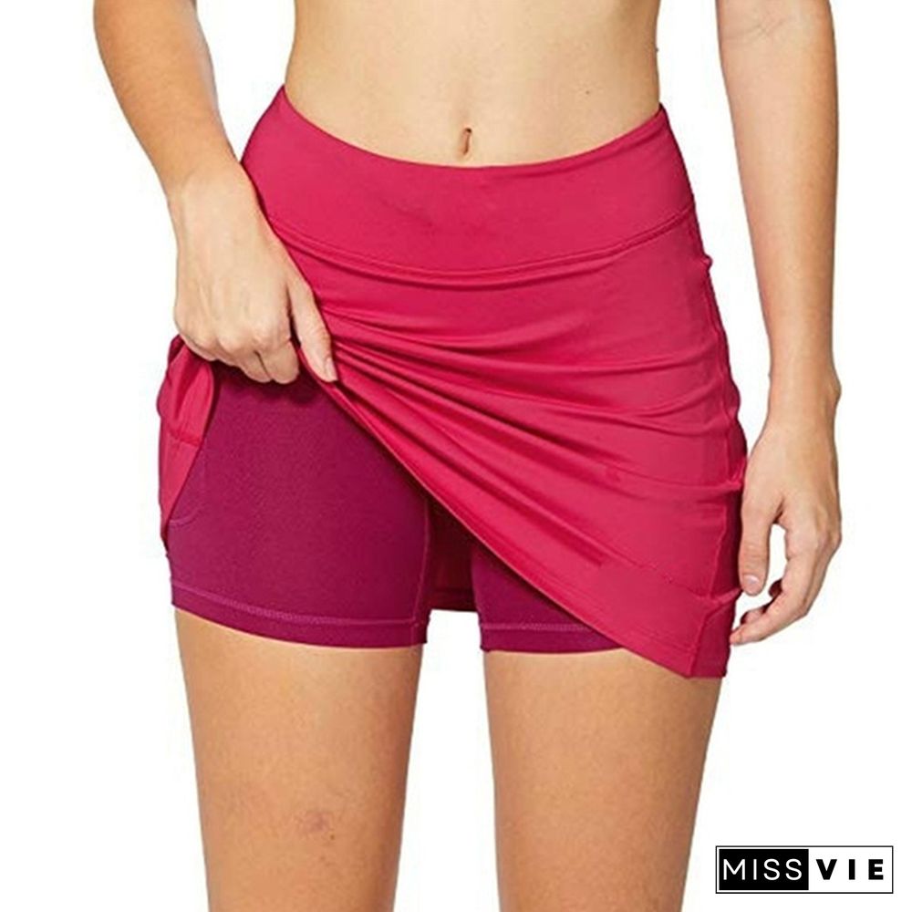 Summer Fashion Women's Active Athletic Skort Skirt With Pockets For Running Tennis Workout