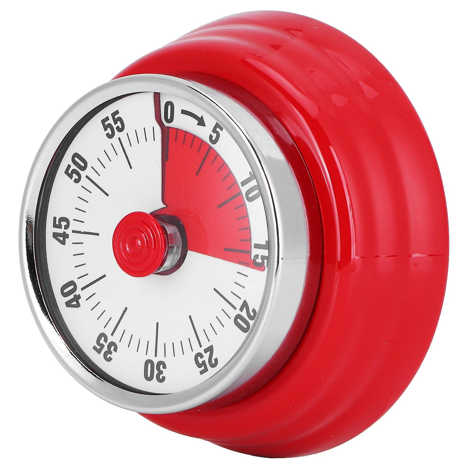 Magnetic Kitchen Timer Manual Mechanical Alarm Cooking Countdown Reminder For Time Managementvisual Timer: Red