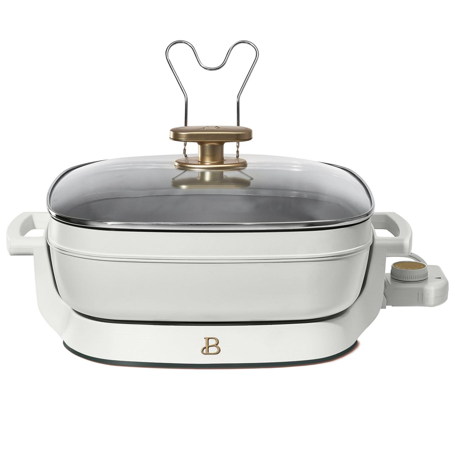 Beautiful 5in1 Electric Expandable Skillet White Icing by Drew Barrymore Up to 7 QT  Crowdfused