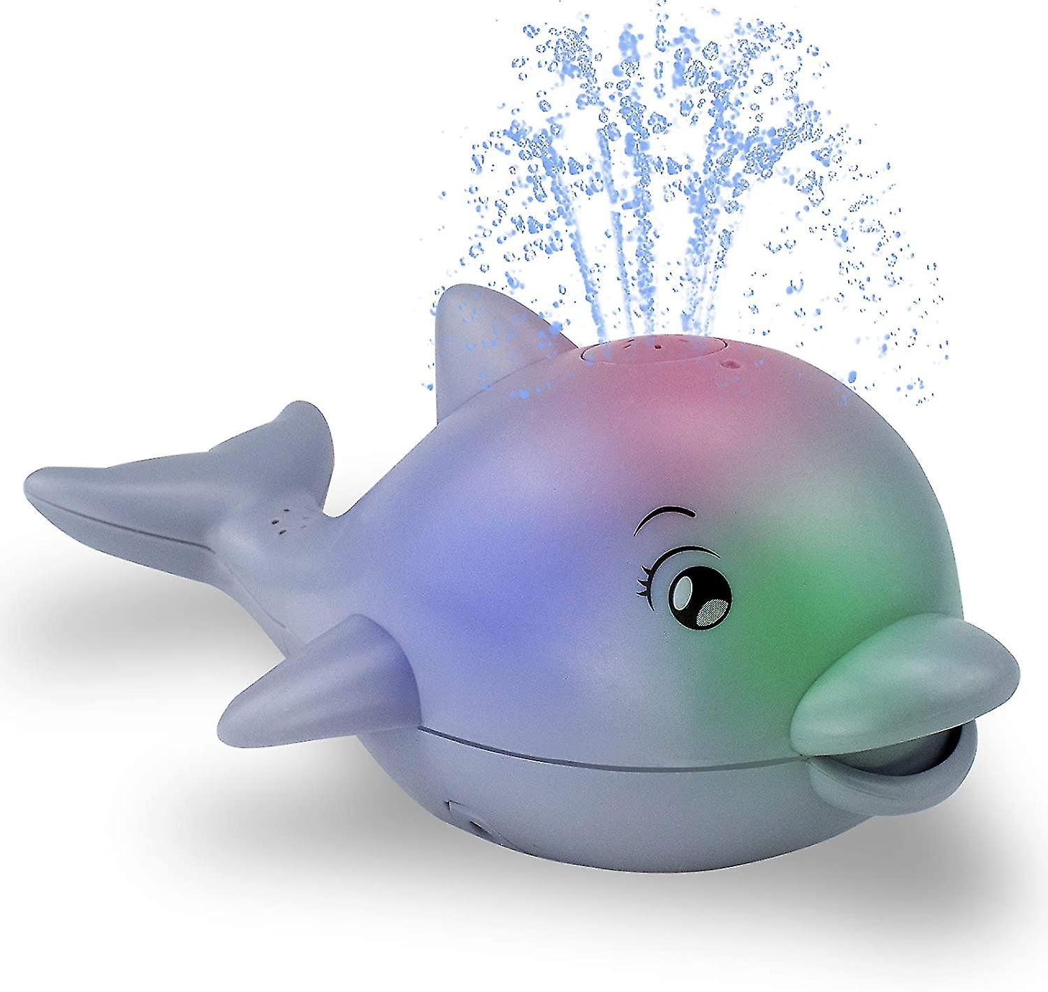 Veeki Baby Bath Toys， Kids Waterproof Beach Toys With Led Light， The Sensory Dolphin Bathtub Toy Comes With Music Sprinkler Bathtub Toys For Kids Chil