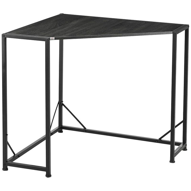 Homcom Small Corner Desk Triangle Vanity Table Computer Desk Gray