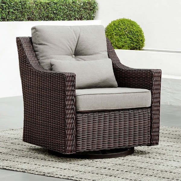 Murphy Outdoor Wicker Patio Furniture Swivel Glider Chair