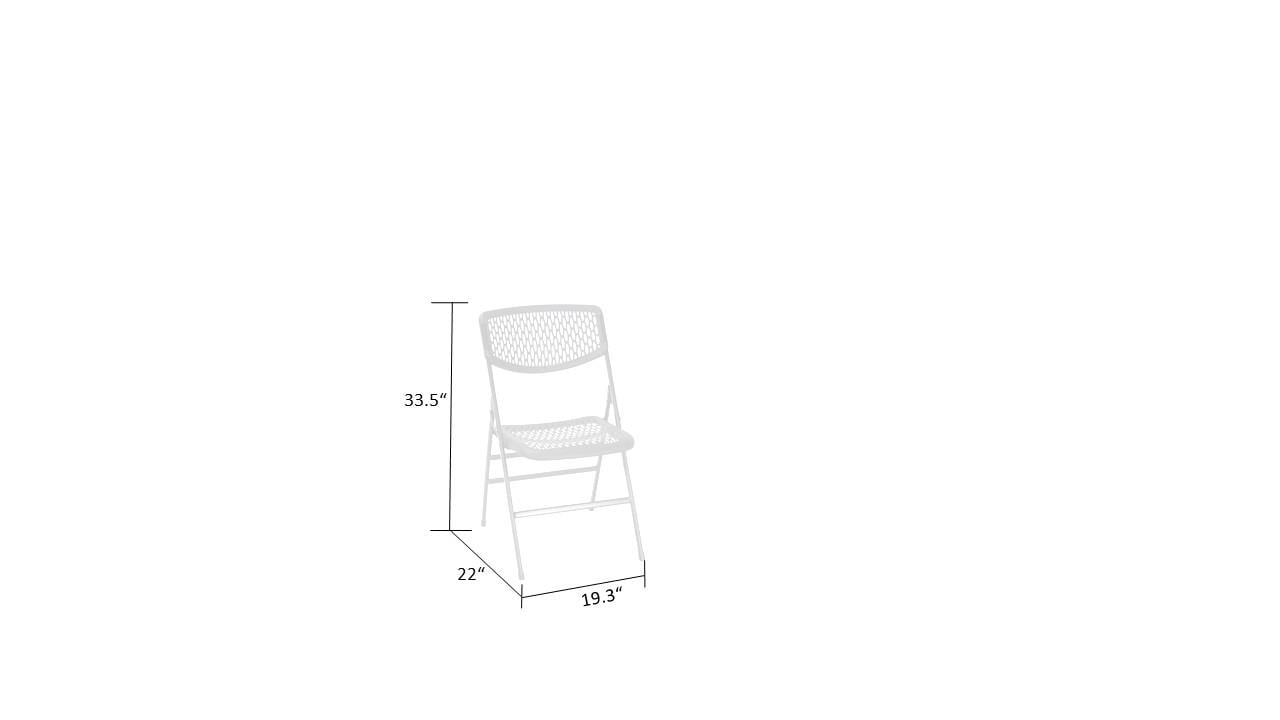 COSCO Ultra Comfort Commercial XL Plastic Folding Chair, 300 lb. Weight Rating, Triple Braced, White, 4-Pack