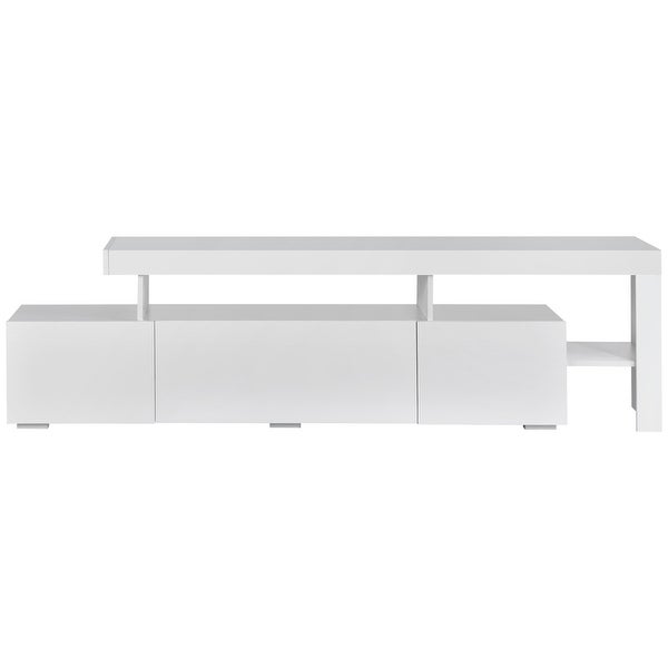 Nestfair Modern Style 16-colored LED Lights TV Cabinet Entertainment Center with DVD Shelf