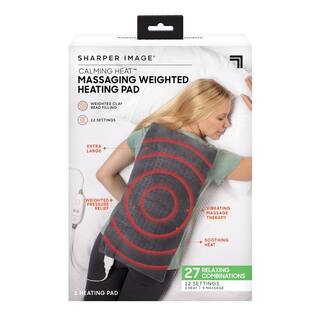 CALMING HEAT 13.78 in. W x 25.59 in. D Weighted Massaging Heating Pad Ultra DLX Gray CWT03106