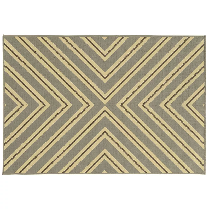 StyleHaven River Geometric Diamond Indoor Outdoor Rug