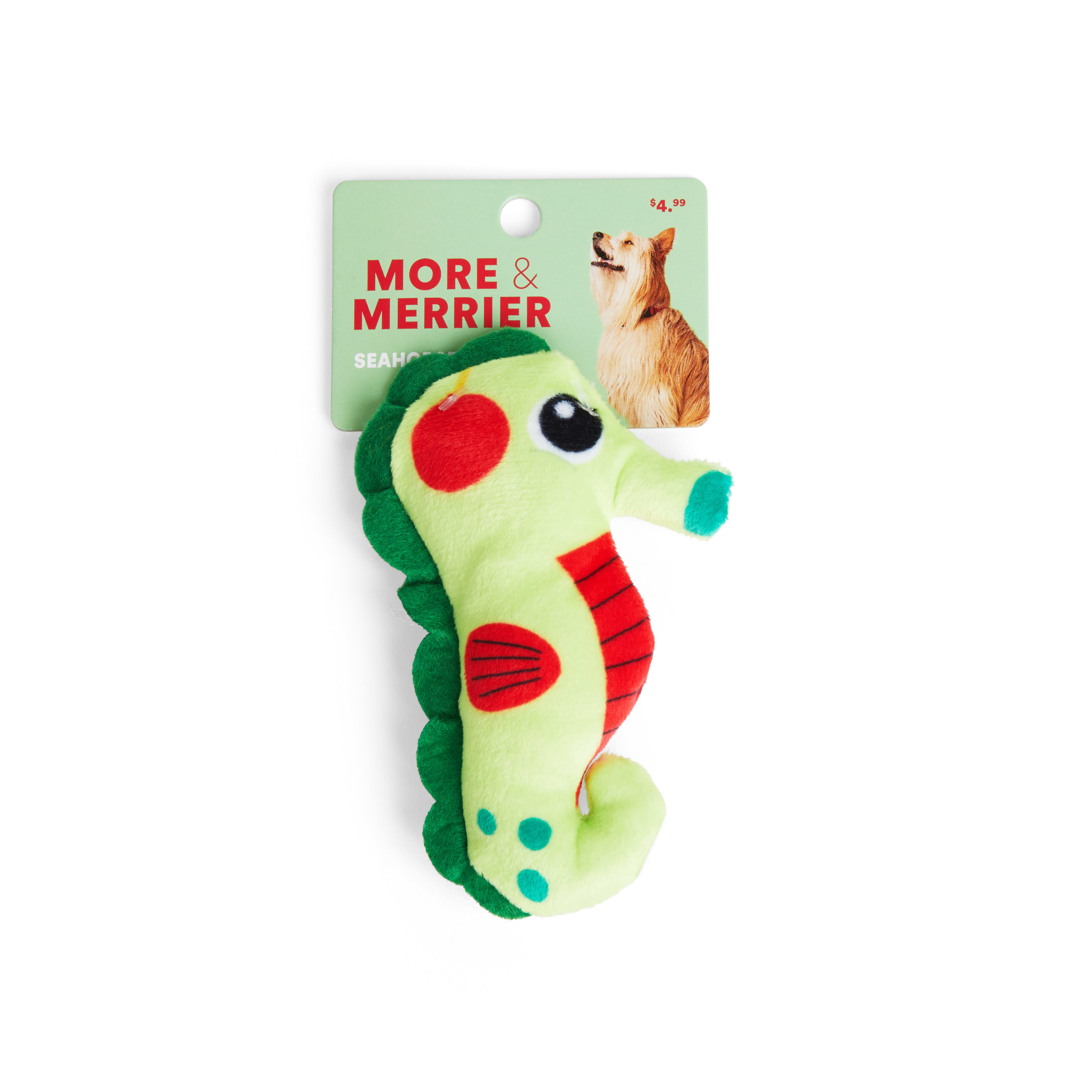 More and Merrier Plush Seahorse Dog Toy， X-Small