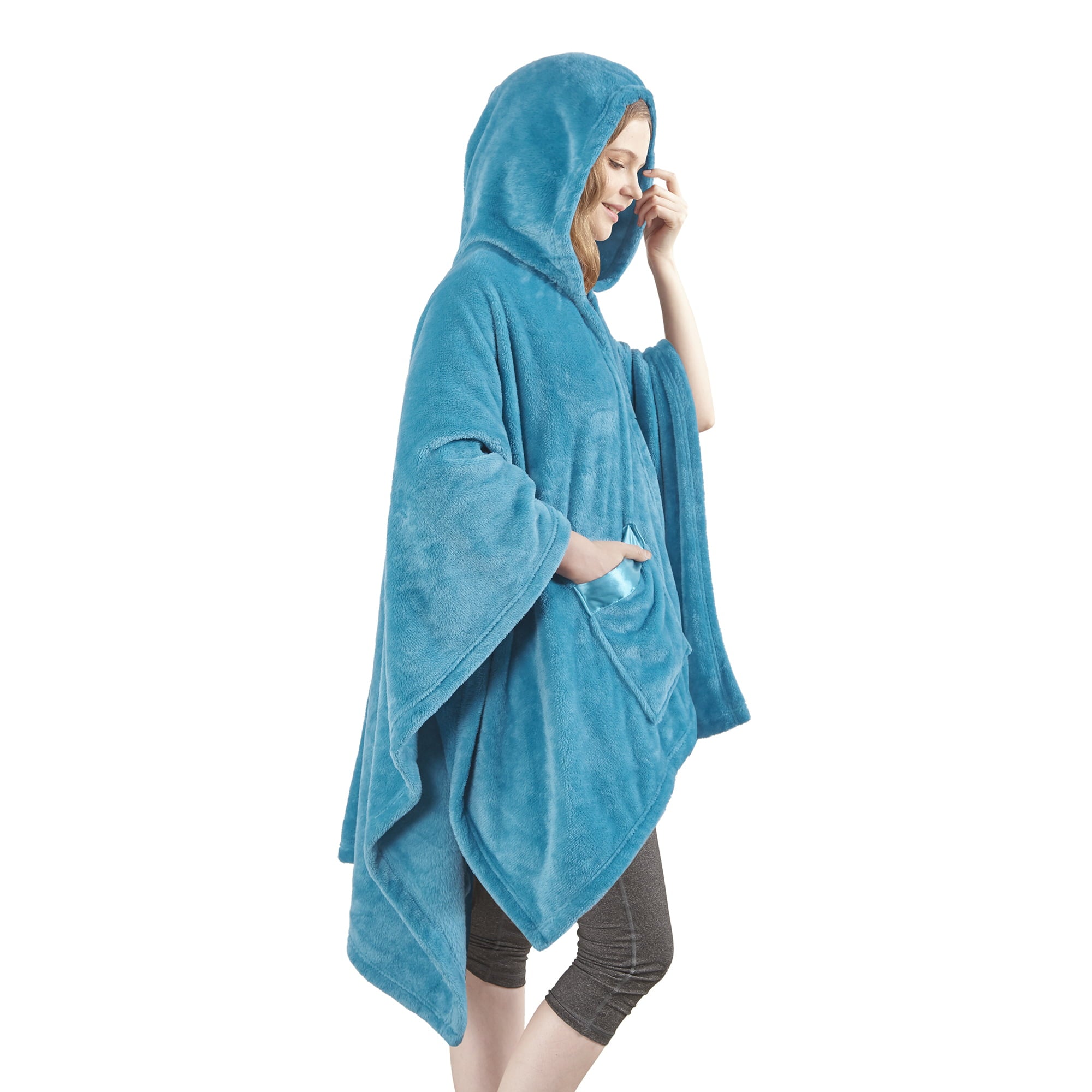 Comfort Spaces Teal Blue Polyester Plush Throw， 60